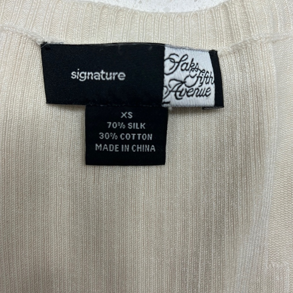 Cream white silk cotton blend loose shirt